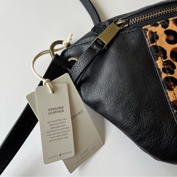 SOLD❗️ Lucky Brand Kowes Belt Bum Bag Fanny Pack Leopard Leather Crossbody NWT - Picture 9 of 12